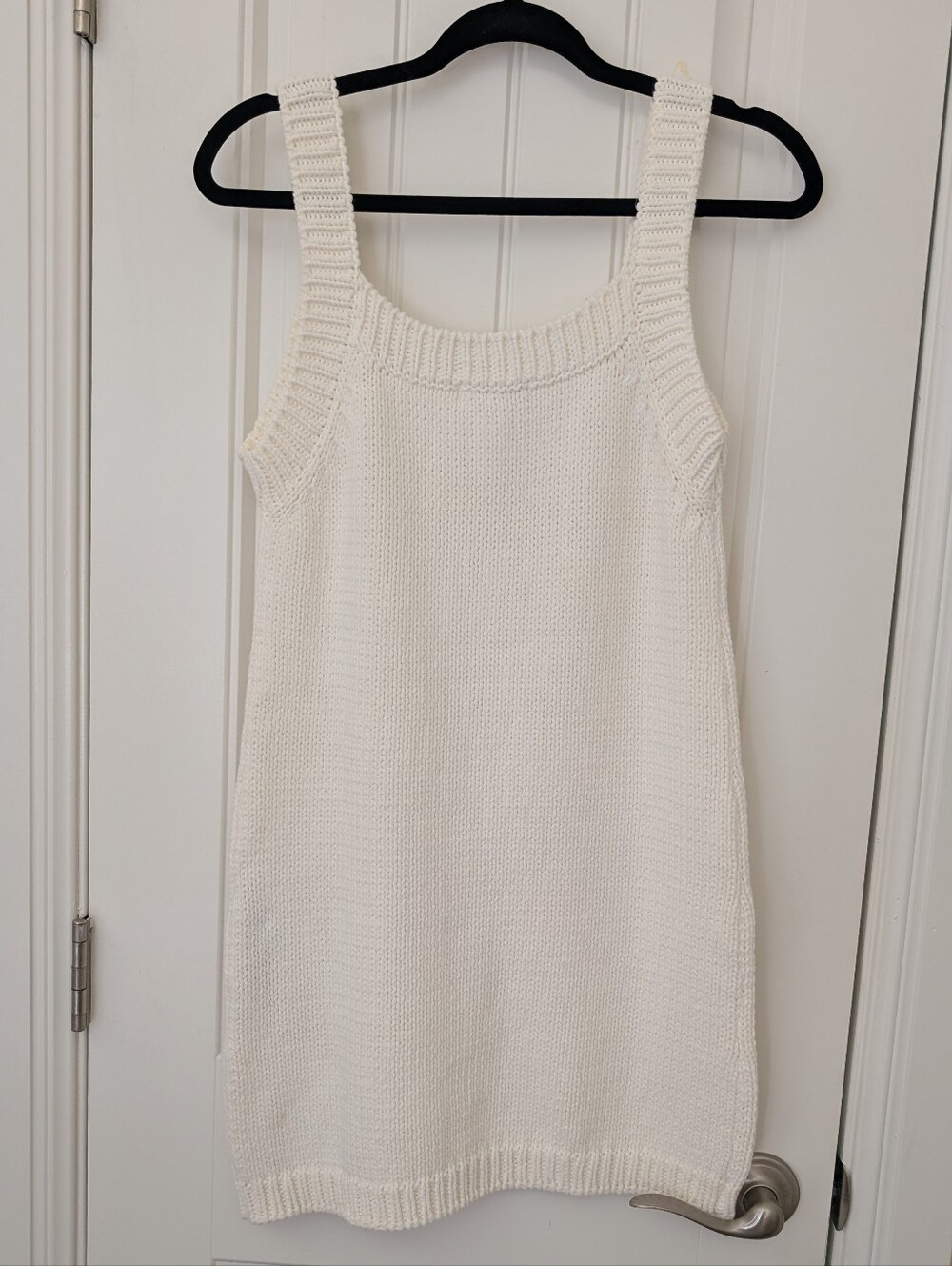 NWOT V-Neck Knit‎ Tank Dress in Cream M - Picture 8 of 8